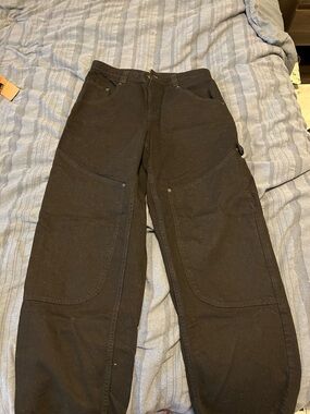 BDG Black Cargo Work Pants with Reinforced Knees